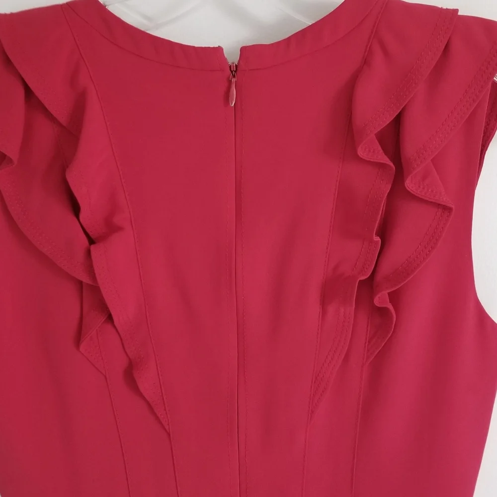 Tory Burch Red Silk sleeveless ruffle dress